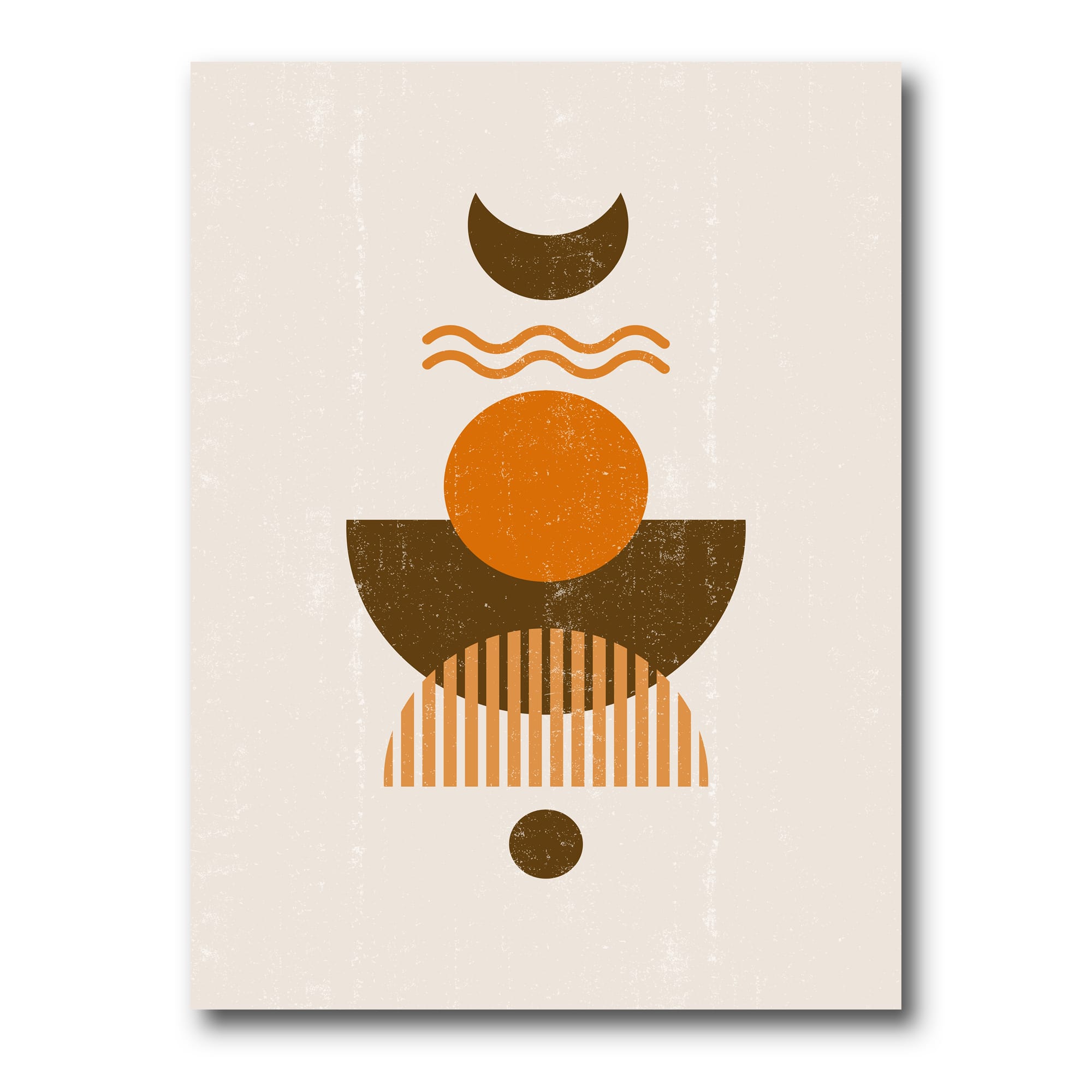 Designart - Abstract Sun and Moon In Earth Tones